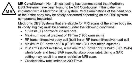 Conditional requirements MRI